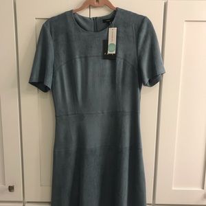 Teal suede dress